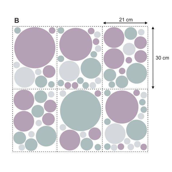 Wall Stickers: Elegant Shades Circles Set