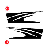 Car & Motorbike Stickers: Wave Side Sticker Kit for 2-Door 4x4 2