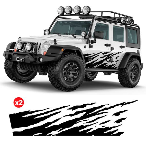 Car & Motorbike Stickers: Distressed Side Sticker Kit for 4-Door 4x4