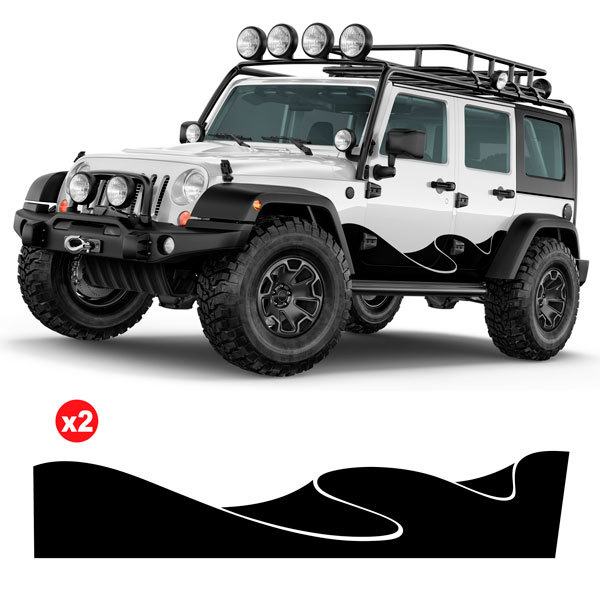 Car & Motorbike Stickers: Wave Side Sticker Kit for 4-Door 4x4