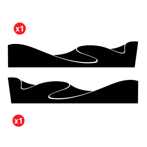 Car & Motorbike Stickers: Wave Side Sticker Kit for 4-Door 4x4