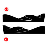 Car & Motorbike Stickers: Wave Side Sticker Kit for 4-Door 4x4 2
