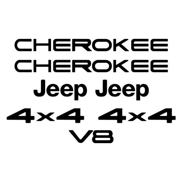 Car & Motorbike Stickers: Set 7X Cherokee Jeep