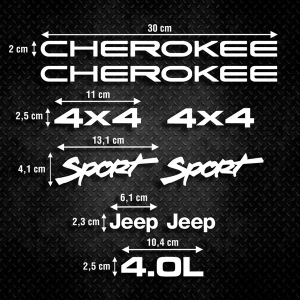 Car & Motorbike Stickers: Set 9X Cherokee Sport