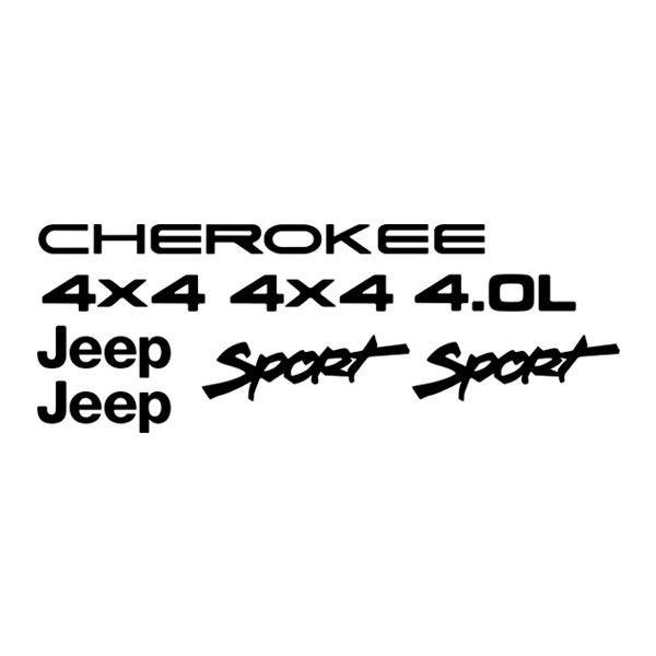 Car & Motorbike Stickers: Set 8X Cherokee Sport 4.OL