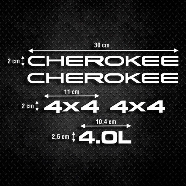 Car & Motorbike Stickers: Set 5X Cherokee 4x4 0