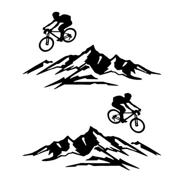 Car & Motorbike Stickers: Set 2X Renegade Bicycle Jumping Side Bands