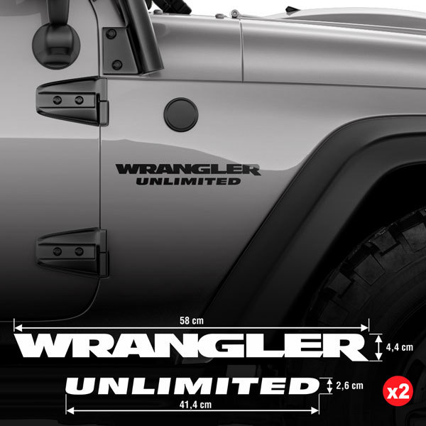 Car & Motorbike Stickers: Set 2X Wrangler Unlimited Side