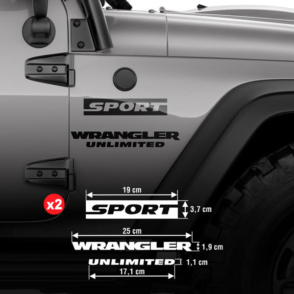 Car & Motorbike Stickers: Set 2X Sport Wrangler Side 0