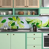 Wall Murals: Mint leaves, lime slices and ice 2