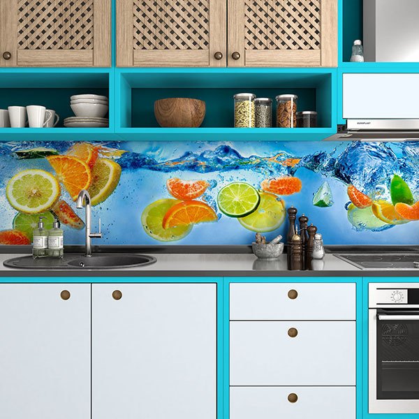 Wall Murals: Citrus slices in water