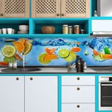 Wall Murals: Citrus slices in water 2