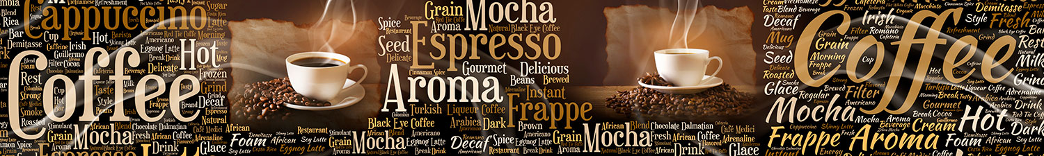 Wall Murals: Typographic coffee collage