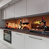 Wall Murals: Still life wine, cheese and sausages 2