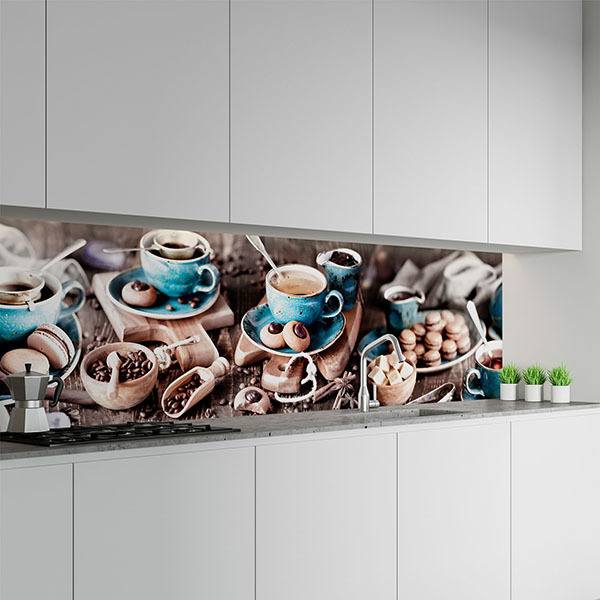 Wall Murals: Composition of coffees and cookies