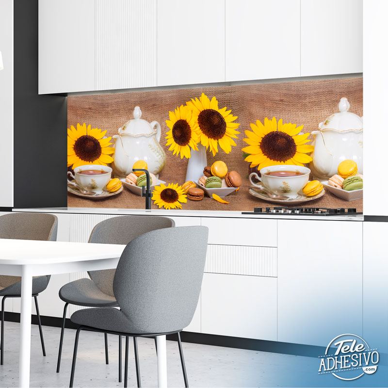 Wall Murals: Tea time with the sunflowers 2