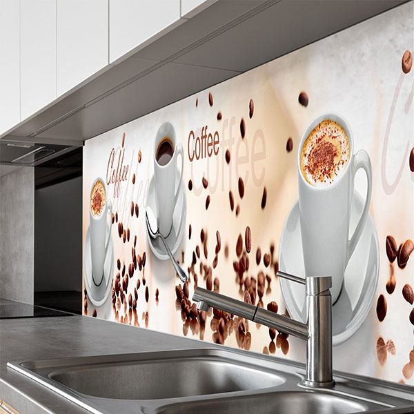 Wall Murals: Composition of coffee cups
