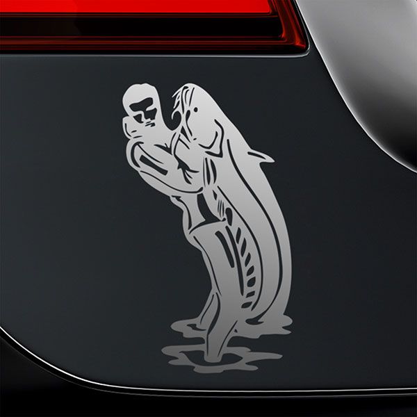 Car & Motorbike Stickers: Trapped prey spearfishing