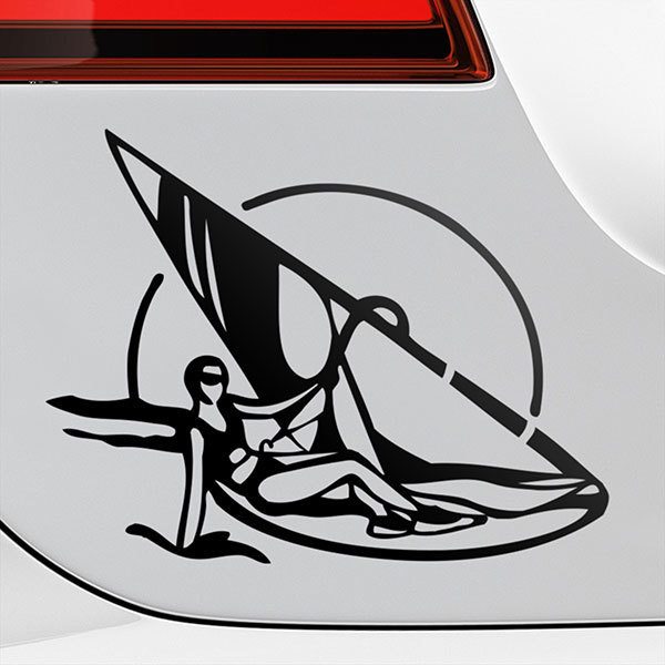 Car & Motorbike Stickers: Windsurfing in the sunset