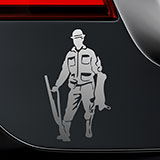 Car & Motorbike Stickers: Hunter holding a rabbit 2