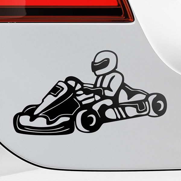Car & Motorbike Stickers: Driving a kart 0