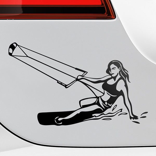 Car & Motorbike Stickers: Girl kitesurfing