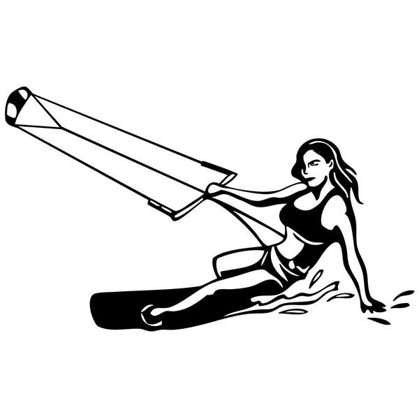 Car & Motorbike Stickers: Girl kitesurfing