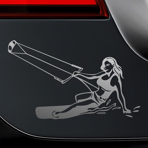 Car & Motorbike Stickers: Girl kitesurfing