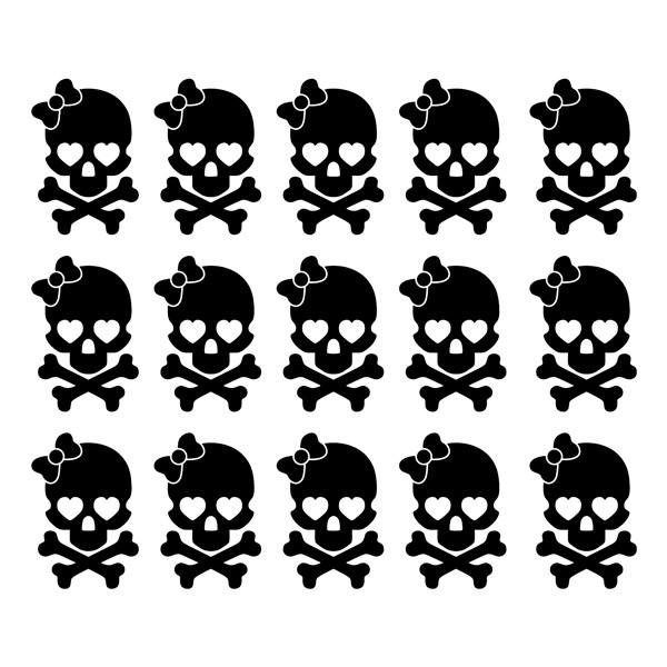 Wall Stickers: Set 15X skulls with a ribbon