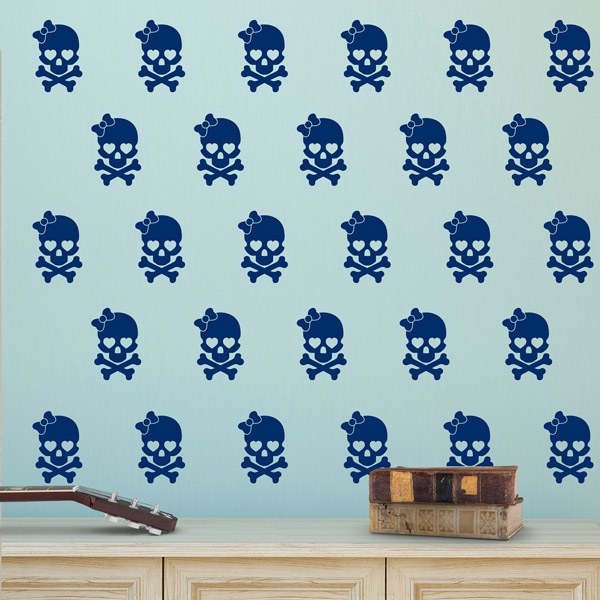 Wall Stickers: Set 15X skulls with a ribbon