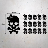 Wall Stickers: Set 15X skulls with a ribbon 3