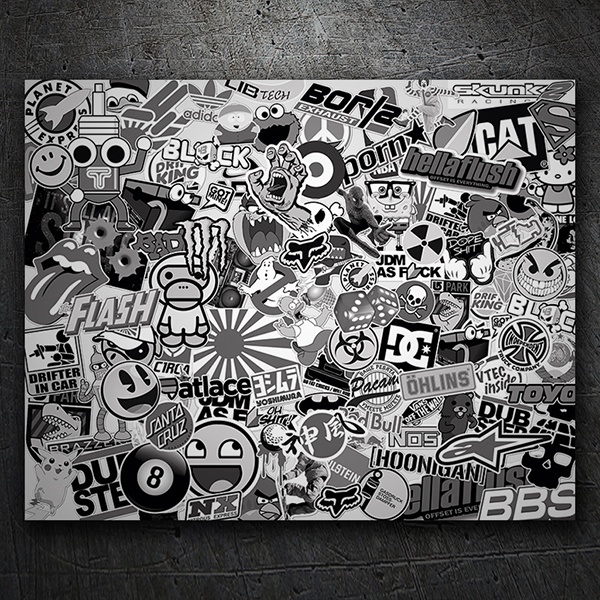 Stickerbomb Black And White Muraldecal Com