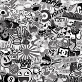 Car & Motorbike Stickers: Stickerbomb black and white 4