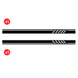 Car & Motorbike Stickers: Lateral Vinyl 2x Set Racing Rectangles 3