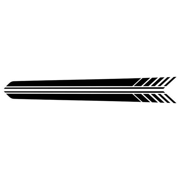 Car & Motorbike Stickers: Lateral Vinyl 2x Set Racing Linear