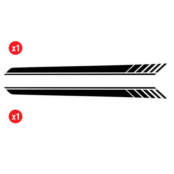 Car & Motorbike Stickers: Lateral Vinyl 2x Set Racing Linear