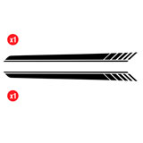 Car & Motorbike Stickers: Lateral Vinyl 2x Set Racing Linear 3