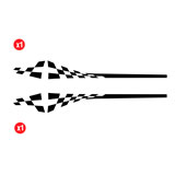 Car & Motorbike Stickers:  Lateral Vinyl 2x Set Racing Flags Arrival 4