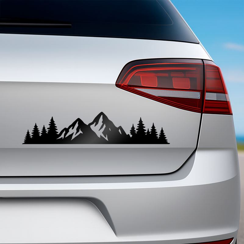 Car & Motorbike Stickers: Mountain and Forest Silhouette