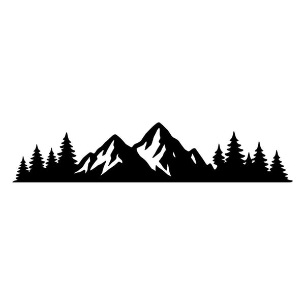 Car & Motorbike Stickers: Mountain and Forest Silhouette