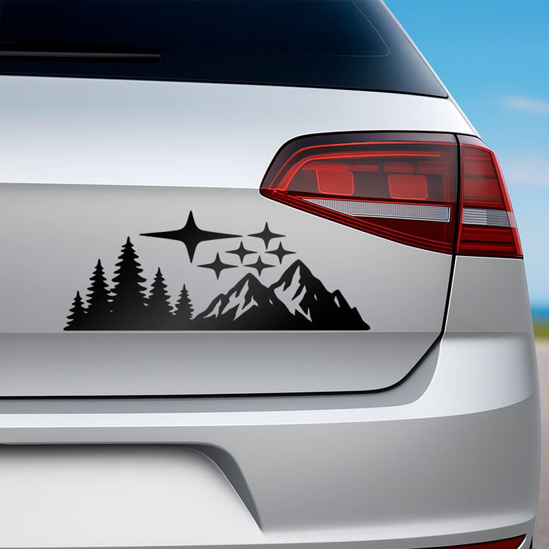 Car & Motorbike Stickers: Subaru Forest Mountains Stars