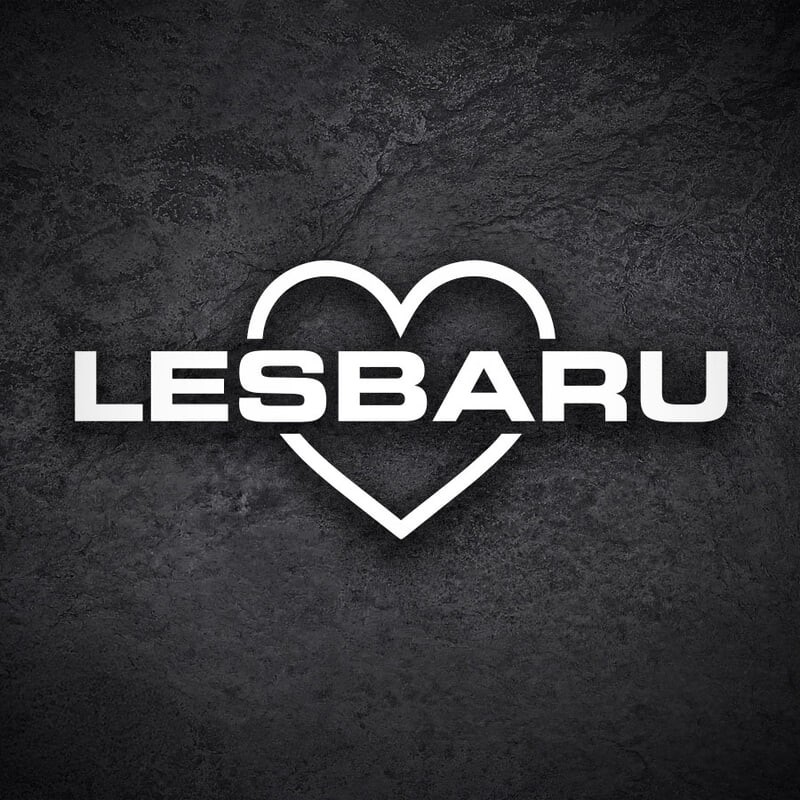 Car & Motorbike Stickers: LESBARU Lesbian Pride Heart