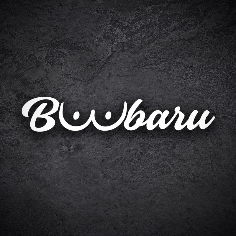Car & Motorbike Stickers: Boobaru Script Decal