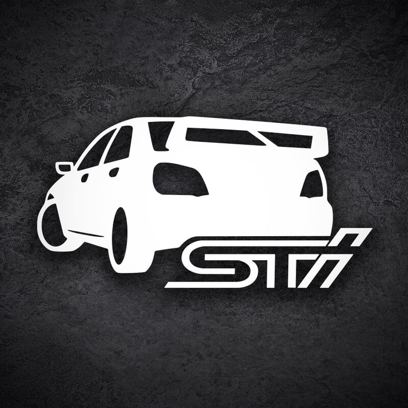 Car & Motorbike Stickers: Subaru WRX STI Rear with Logo