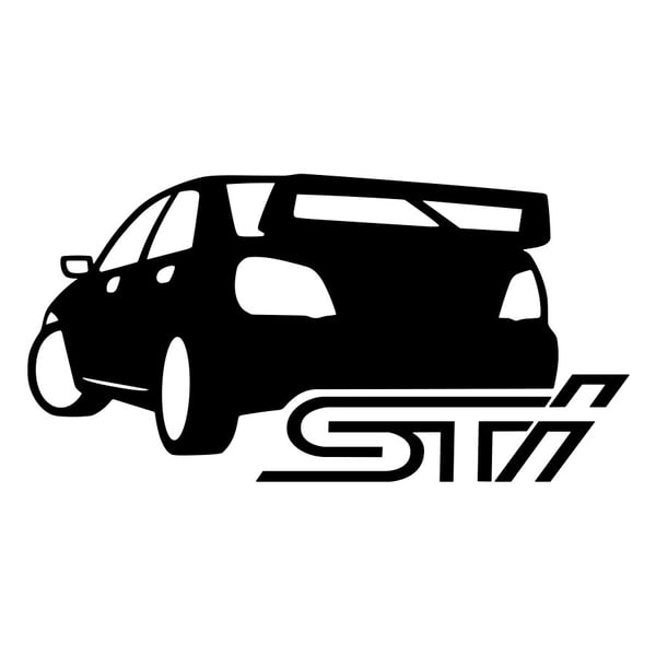Car & Motorbike Stickers: Subaru WRX STI Rear with Logo