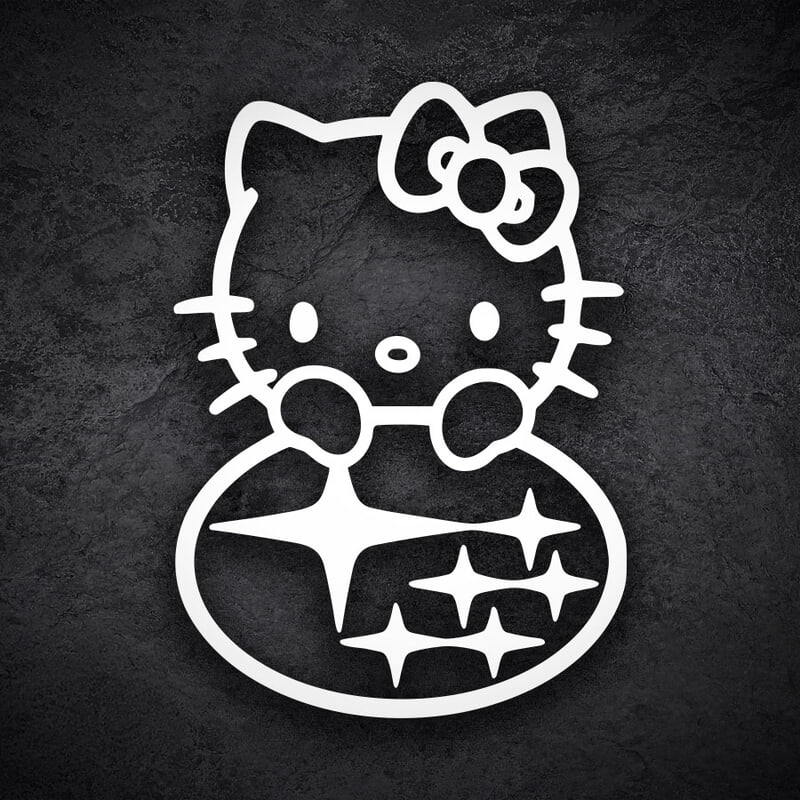 Car & Motorbike Stickers: Subaru Hello Kitty Subie