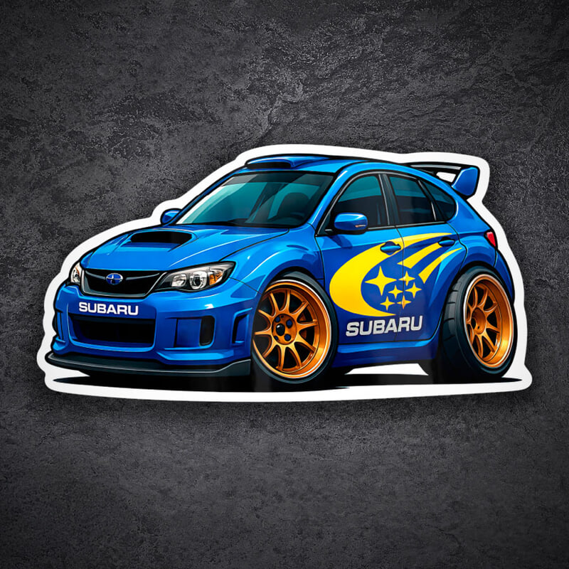 Car & Motorbike Stickers: Subaru WRX STI Hatchback Rally