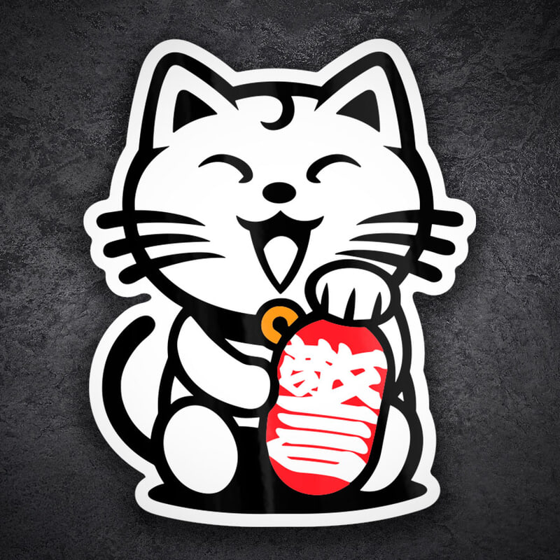 Car & Motorbike Stickers: Lucky Cat Maneki-neko