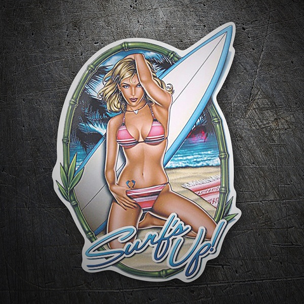 Car & Motorbike Stickers: Surf's Up Girl