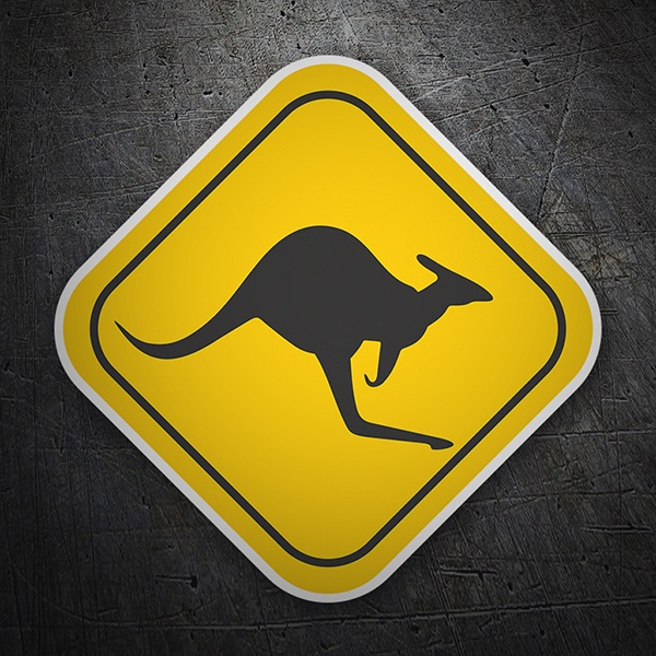 Car & Motorbike Stickers: Kangaroo Danger Sign